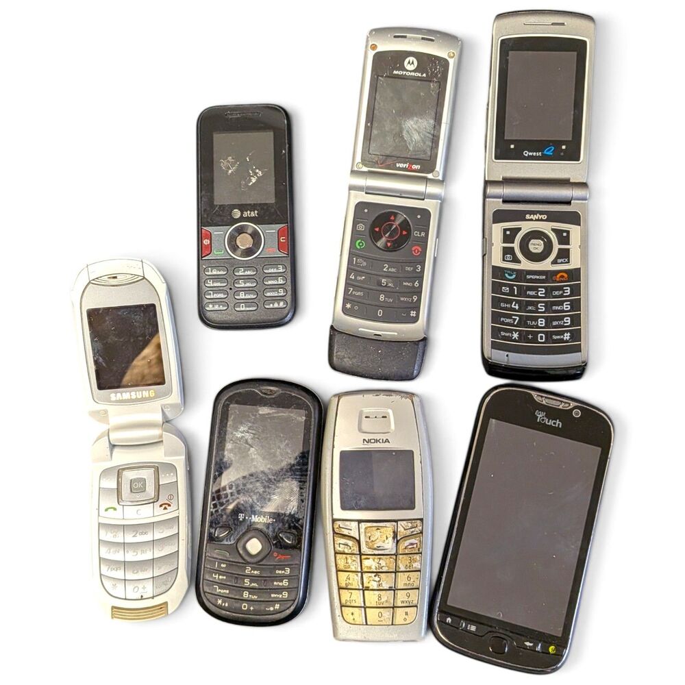 Flip, Slider and Smart Phone Lot - 8 Phones Total Untested